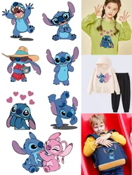 Disney lovely Stitch Patch for clothes vinyl stickers DIY children stripes for jeans iron on transfer