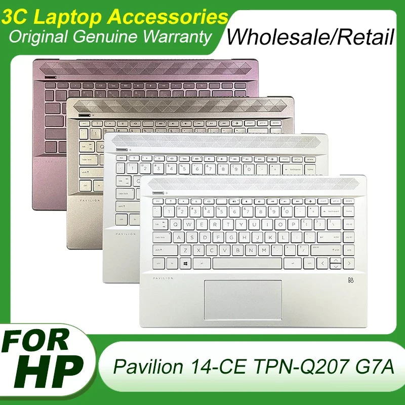 

Original New US RU Russian Keyboard For HP Pavilion 14-CE TPN-Q207 G7A Laptop Upper Palmrest Cover Top Case Shell L19191-001