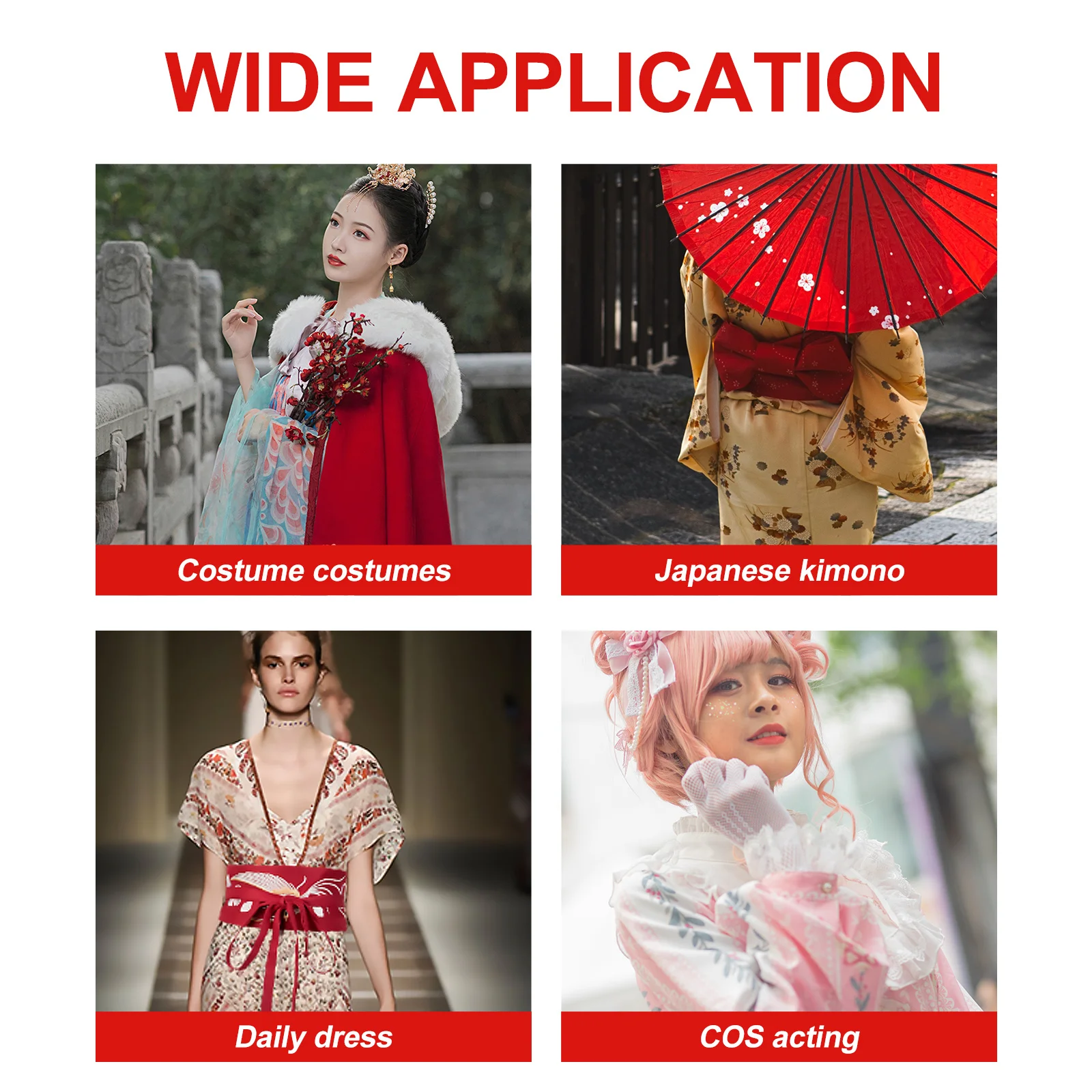 1 قطعة شرابة المنسوجة العرقية اليابانية المطرزة كيمونو حزام خصر النسيج حزام الملابس الإكسسوارات للنساء الملابس الإكسسوار #2