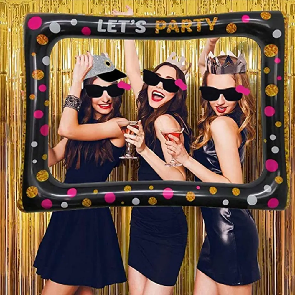 78x65cm PVC Inflatable Photo Frame Birthday Party Photo Booth Props Selfie Picture Frame Baby Shower Wedding Carnival Decoration