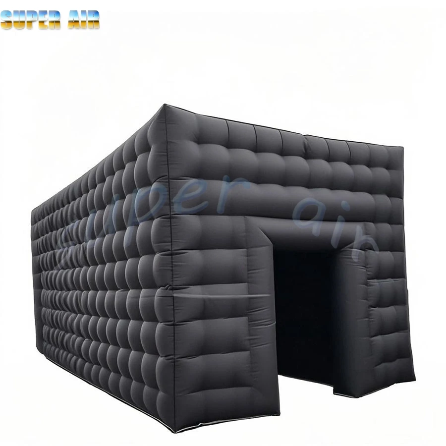 Portable outdoor square inflatable tent black inflatable house for commercial events