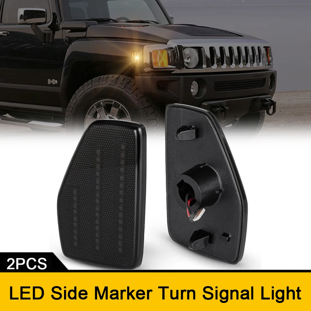 

2x Front Bumper LED Side Marker Stop Turn Signal Light For Hummer H3T 2009-2010 H3 2006-2010 Car Assembly Director Indicator