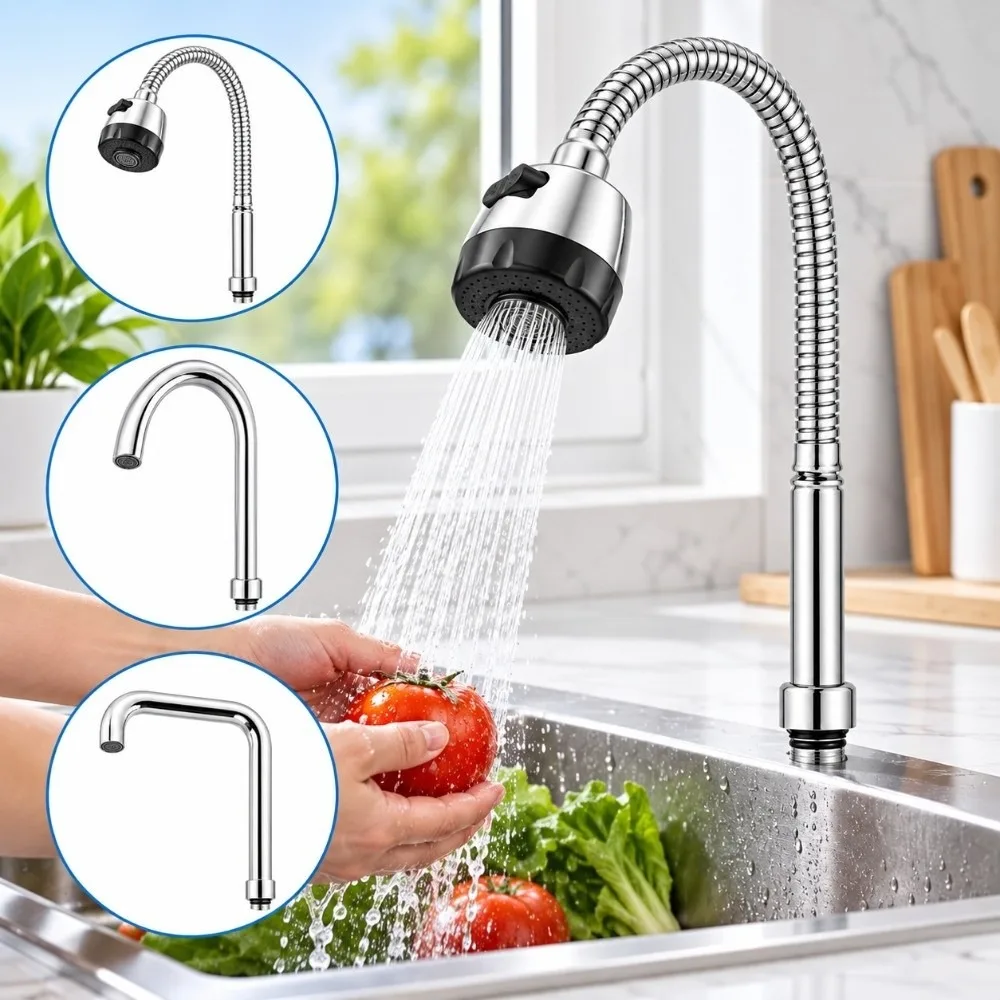 Durable Zinc Alloy Faucet Elbow Pipe 25mm Thread Faucet Replacement Parts Faucet Outlet Tube Kitchen Faucet Pipe Bathroom