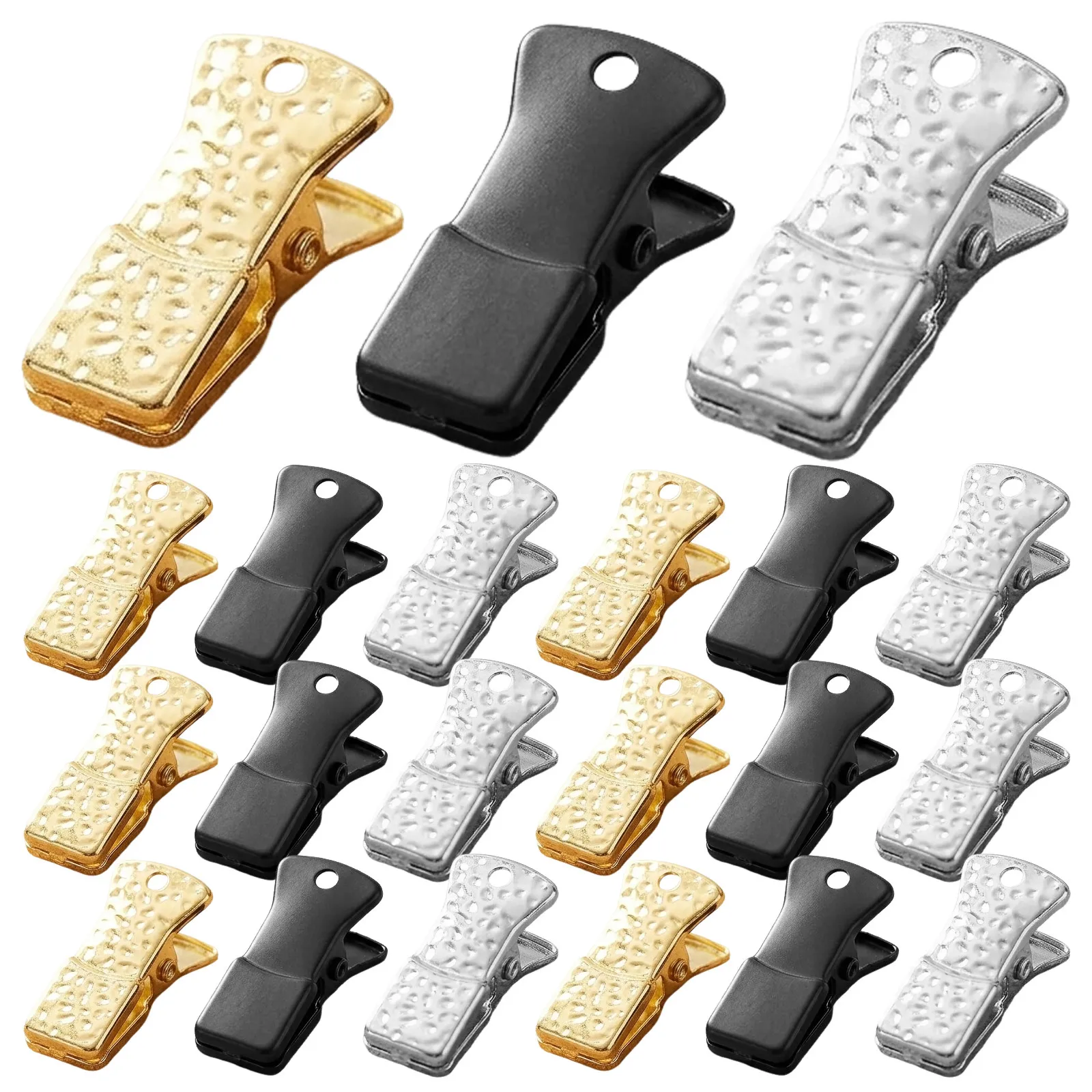 30Pcs Metal Bulldog Clips Reliable Id Card Holder Metal Clips Badge Alligator Clamp Face Cover Hanging Lanyard Jewelry DIY Use