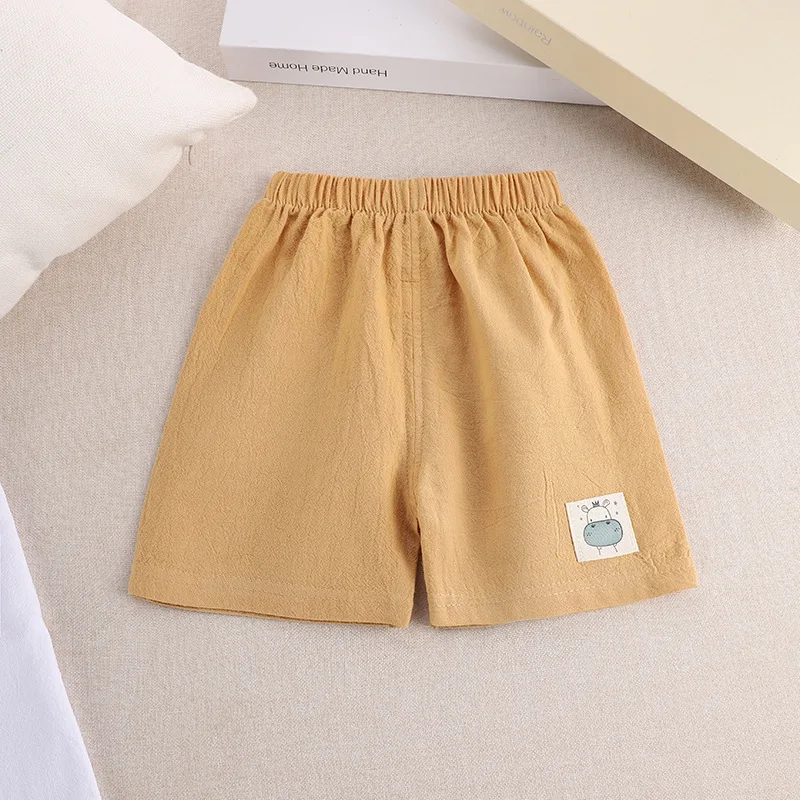 Pantalones cortos de algodón y lino de estilo coreano para niños y niñas, pantalones cortos de verano para niños pequeños de 1 a 5 años