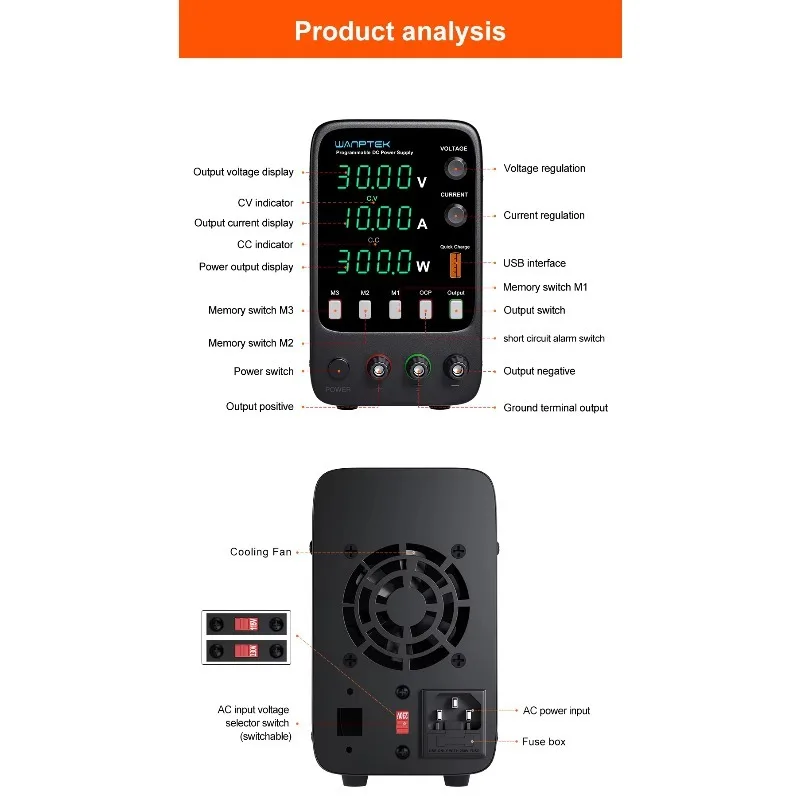 APS605H عالية الدقة قابل للتعديل للبرمجة تيار مستمر امدادات الطاقة 60 فولت/5A قابل للتعديل الجهد مختبر تيار مستمر ينظم الطاقة