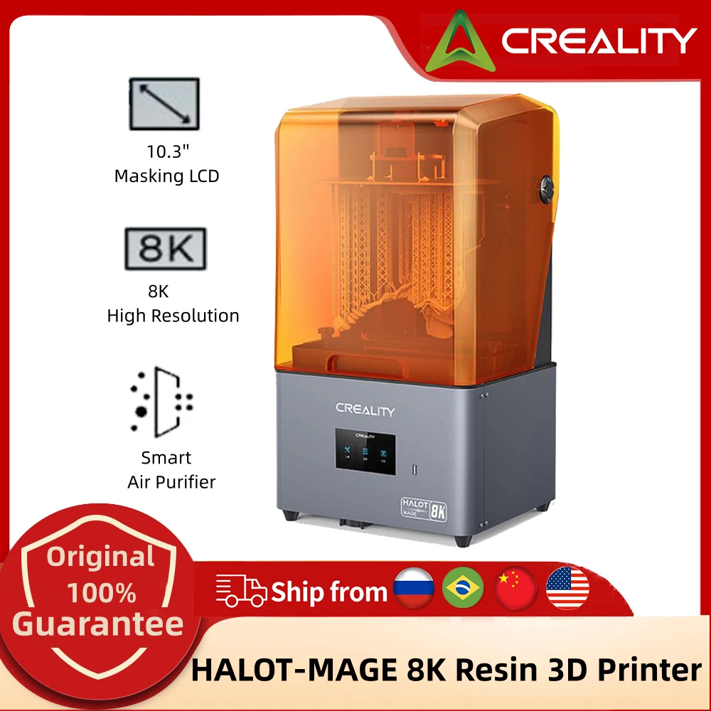 CREALITY HALOT MAGE 8K Resin 3D Printer 228x128x230mm Larger Printing Size Air Purification Ultra Steady Z-axis