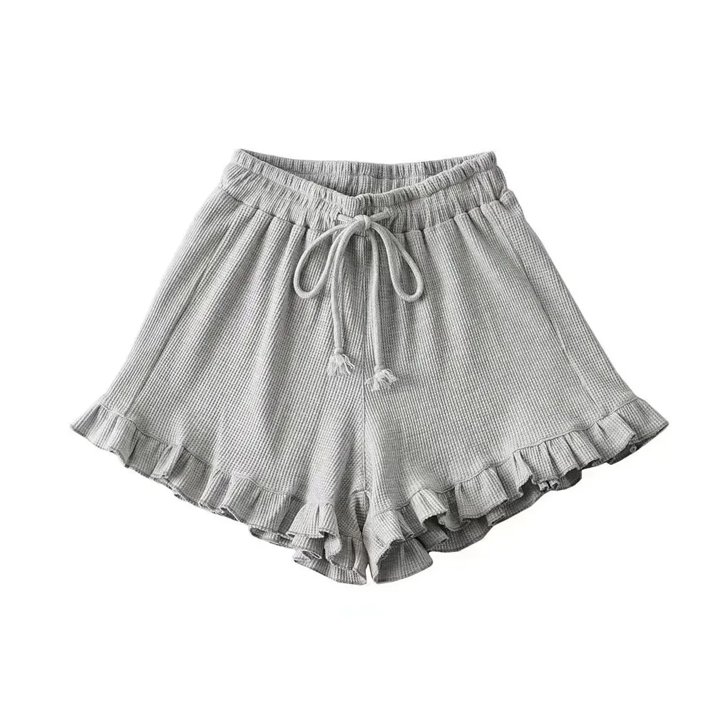 2025 New Summer Ruffled Shorts Fashion Women Y2K Solid Higt Waist Comfortable Loose Short Pants Casual Streetwear Chic Clothing image 5
