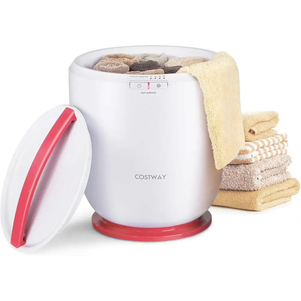 Oversized 40x70 Towel Warmer with Auto Shut-Off, Ideal for Bathrobes & Blankets, Luxury Bathroom Spa Accessory (White & Pink)