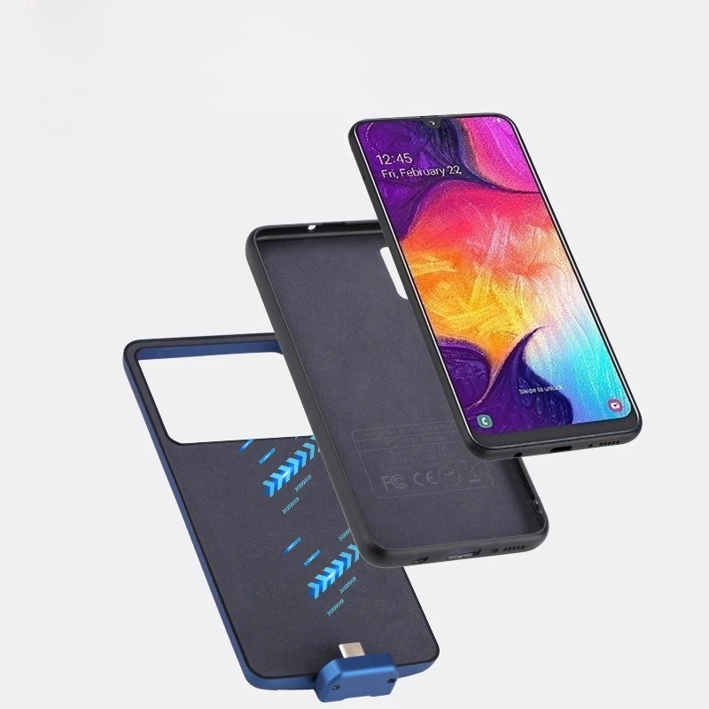 5000mAh for Samsung A50 Back Clip Battery Wireless Charger Phone Case Mobile Power Bank Magnetic Separation Model
