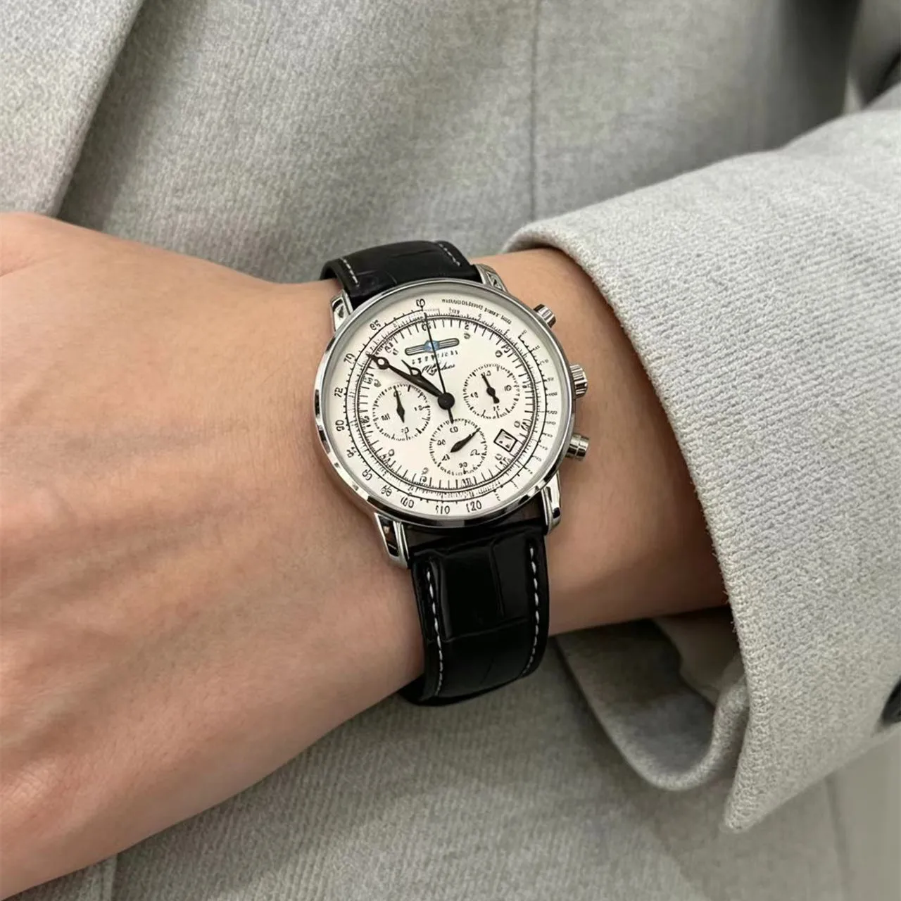 Zegarek męski 2026 Fashion Zeppelin Luxury Retro Chronograph - Klasyczny, automatyczny, z datownikiem, wersja pamiątkowa, idealny do stylizacji biznesowej i casualowej.