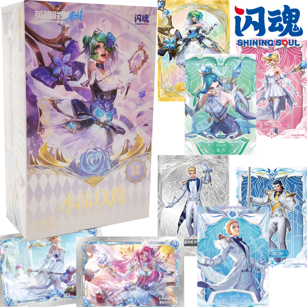 

Shining Soul Original League of Legends Collection Cards Popular MOBA Game Crystal Rose Feast Gorgeous Character Cards Toy Gift