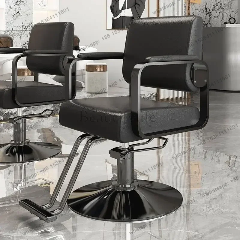 LSModern Men Barber Chair Furniture Swivel Simple Luxury Chair Professional Foot Rest Sillon De Barberia Barbershop Furniture