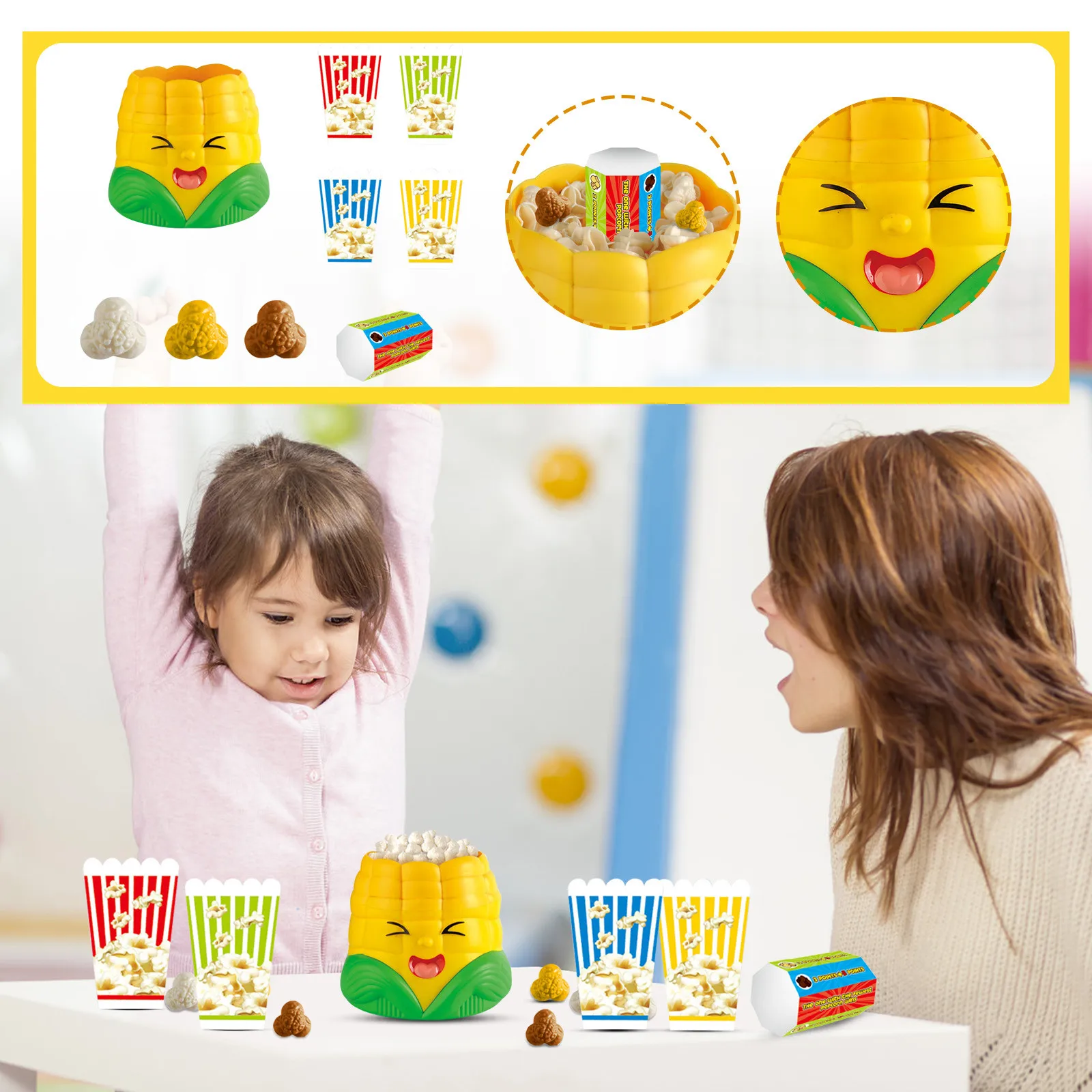 Kids Board Games For Family Night Party Games Who Get’s Most Popcorn Board Game For Adults And Kids 8-12, 2-4 Players