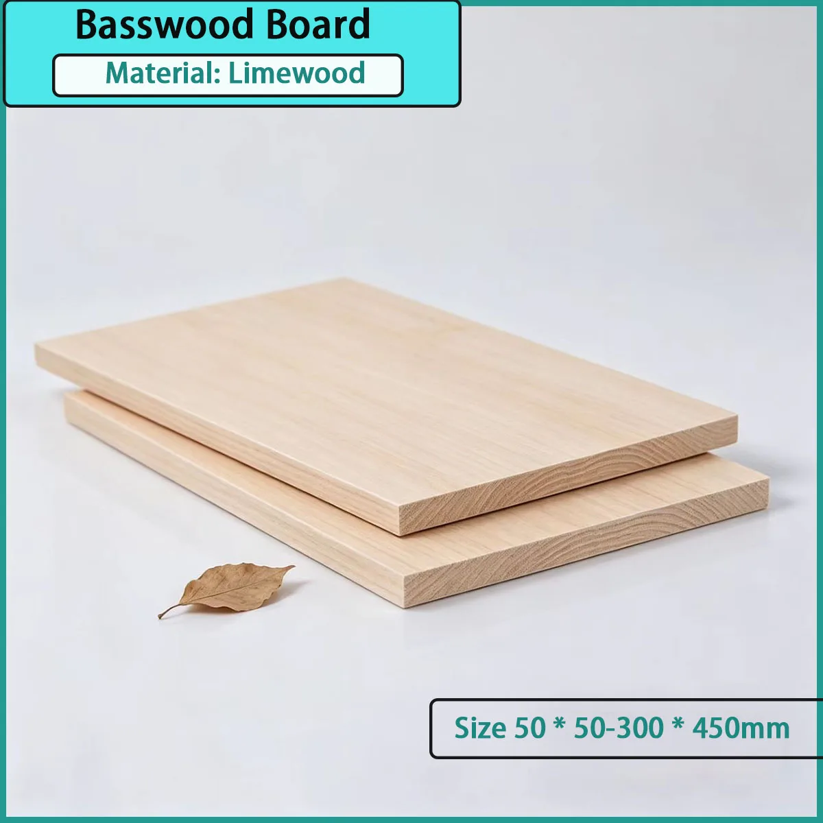 Basswood board with dimensions of 50 * 50-300 * 450mm is used for handmade models, lightweight structures, home ornaments, etc