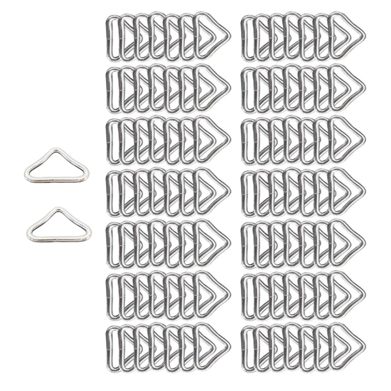 100Pcs 3.8cm Iron Triangular Rings Buckles for Belt, Bag, Strap Repair, Making Hardware, Trampoline Repair