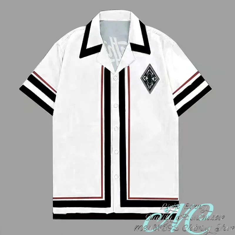 20-color men\'s shirt short-sleeved shirt Hawaiian shirt outdoor holiday street clothing single-breasted fashion casual XS-6XL