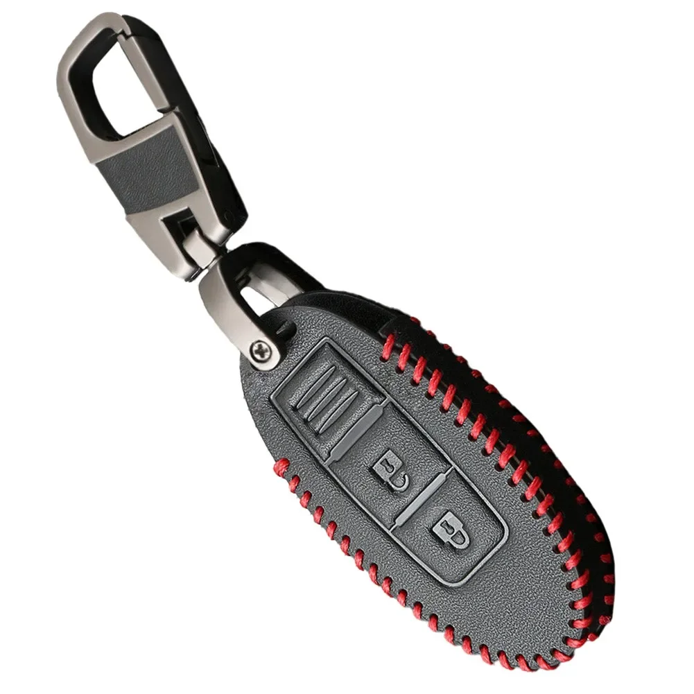 Leather Key Fob Case with Anti scratch Protection for Easy and Secure Use with For Nissan Qashqai Skyline Juke Alissa Xtrail