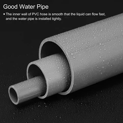 Light/Dark Grey PVC Pipe OD 20~90mm Aquarium Fish Tank Water Supply PVC Rigid Round Tube Garden Irrigation Watering Fittings DIY