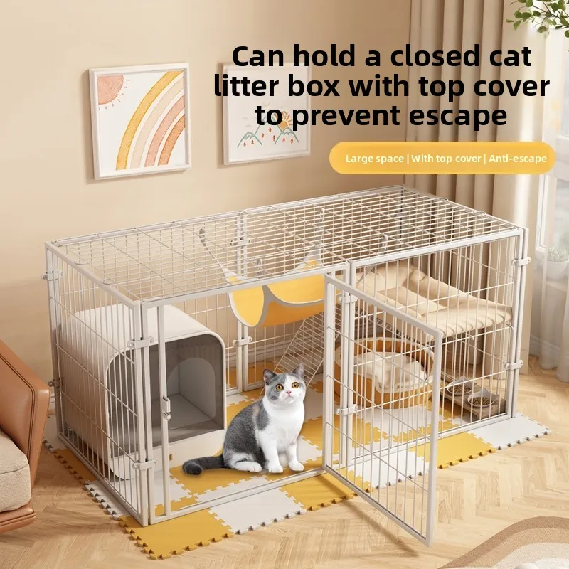 

Вилла-вольер для домашних животных, большая, простая сборка, просторное жилое пространство, домик для котят, убежище, простая установка, железный материал