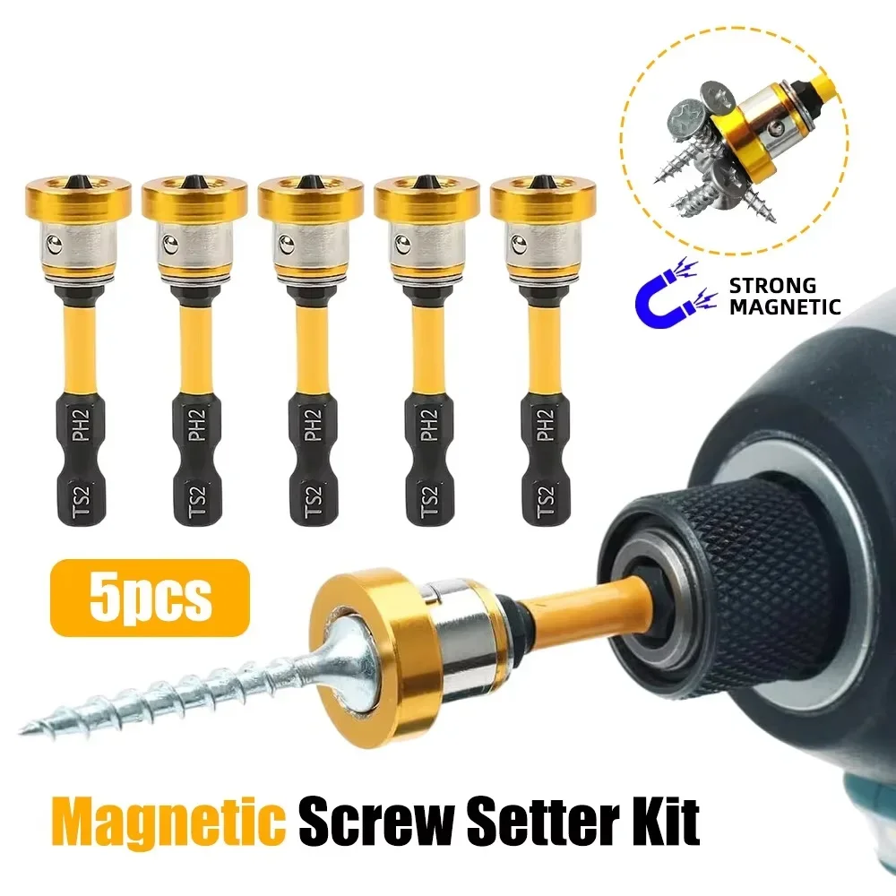 

Держатель удлинителя винтов, установочные инструменты, 50 мм, 5 шт., магнитные биты для гипсокартона, набор установок, отвертки для позиционирования, сверла