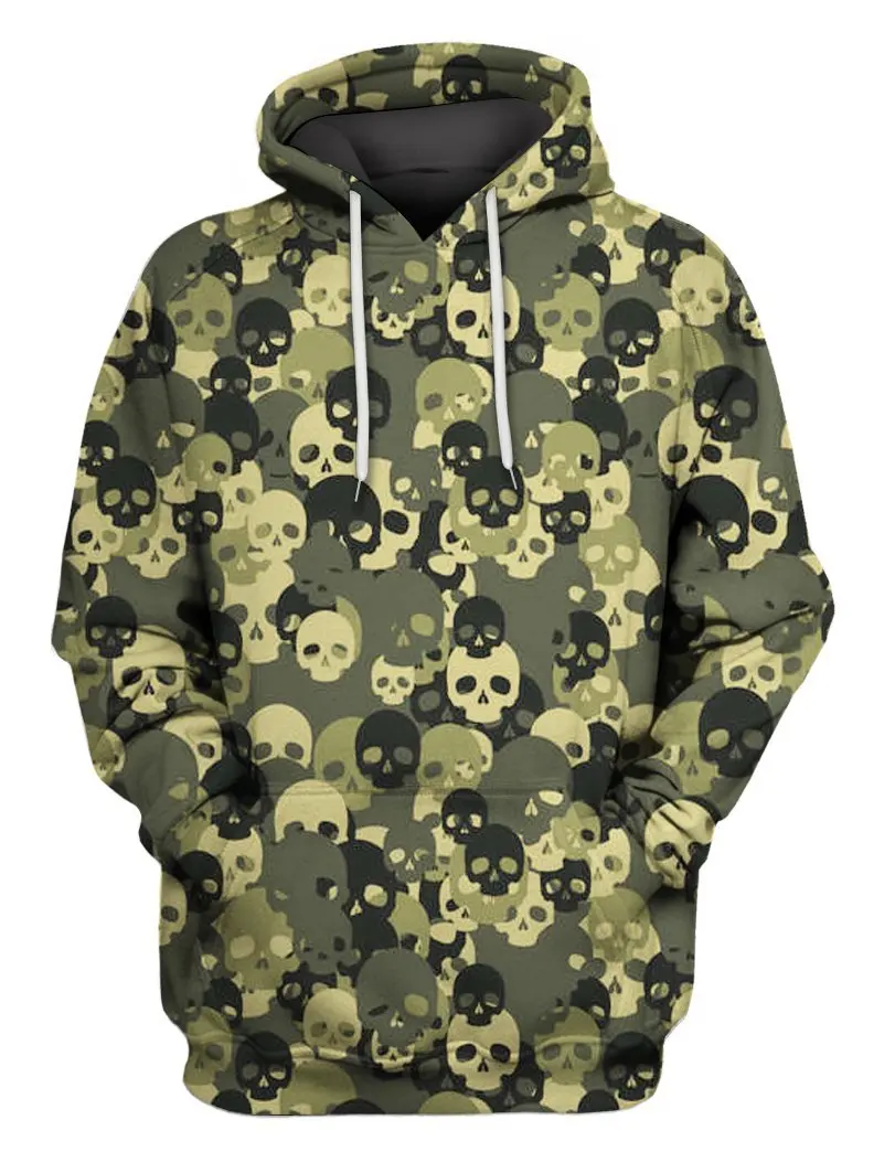 

Vintage Hoodie Men 3D Print Small Skull Graphic Streetwear Style Casual Loose Autumn Tops Slightly Stretch Breathable Clothing