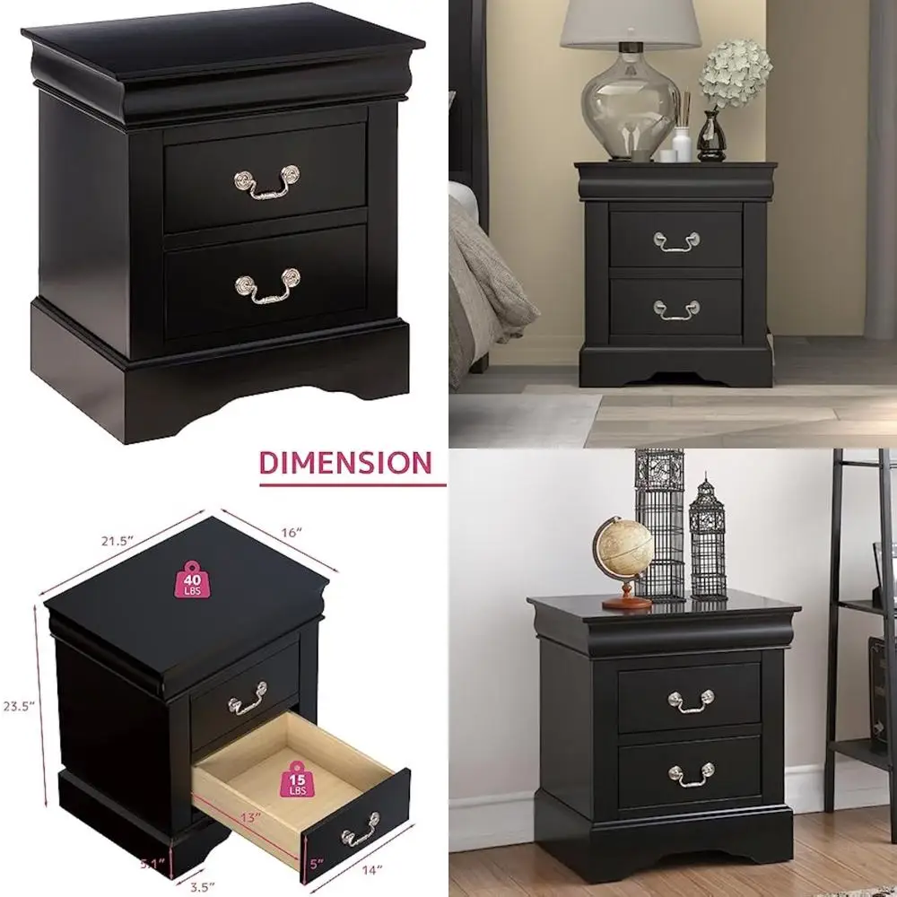 Comodino in stile Louis Philippe III nero