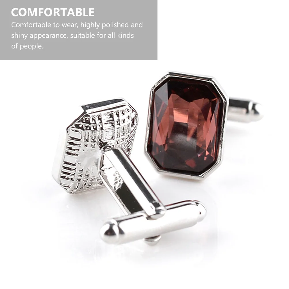 

Diamond Cufflinks Rhinestone Sleeve Button Fashion Cuff Link Black Clip Tie French Shirts Women Dress Man High Quality Long
