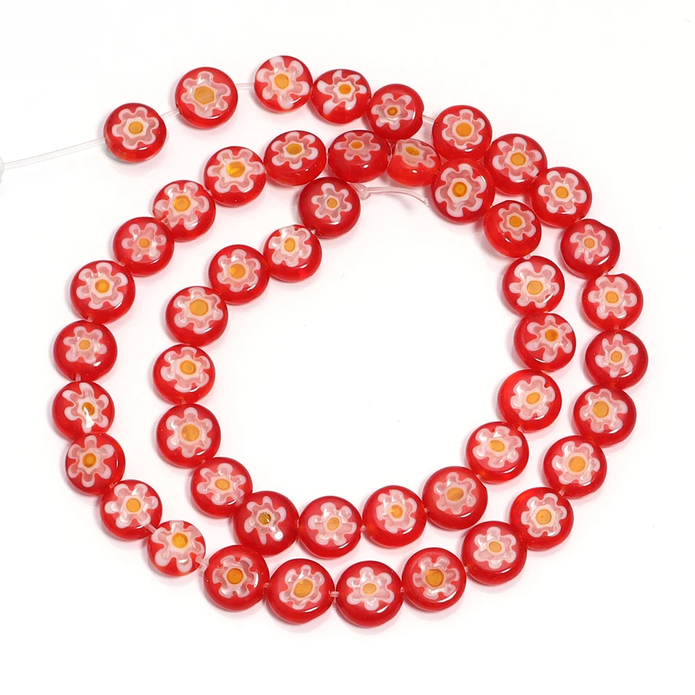 6/8/10mm Bloemvorm Millefiori Lampwork Glazen Kralen Veelkleurige Ronde Spacer Kralen voor Sieraden Maken DIY Armband Accessoires