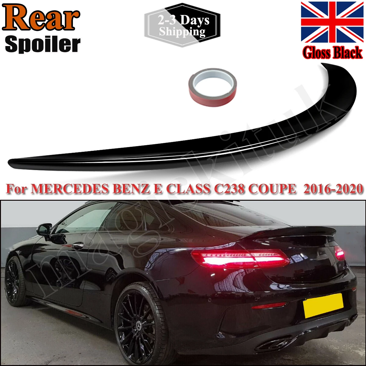 

AMG Style Boot Spoiler Glossy Black Compatible With 2016-2020 Mercedes E-class C238 Coupe E63 S Rear Lip Spoiler Tail Wings