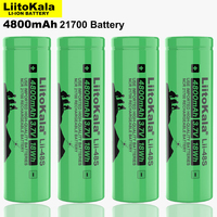  NEW LiitoKala Lii-48S 3.7V 21700 4800mAh li-lon Rechargeable Battery 9.6A power 2C Rate Discharge ternary lithium batteries