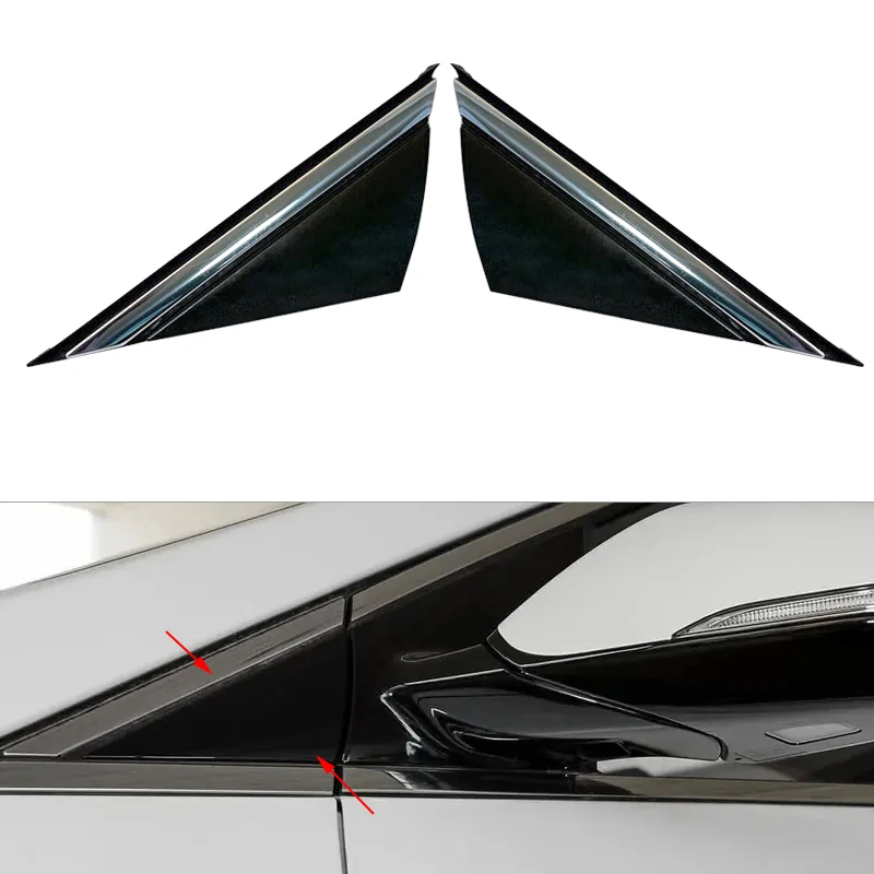 

86180C1000 86190C1100 1Pair Front Side Window Mirror Fender Pillar Corner Triangle Molding Trim Fit for Hyundai Sonata 2019-2015