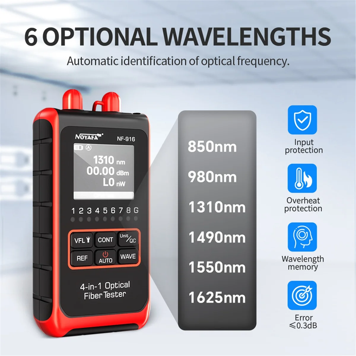 

ABJS Fiber Optical Power Meter Visual Fault Locator -916 VFL REF FC SC Rj45 Fiber Optic Cable Tester Network Tools