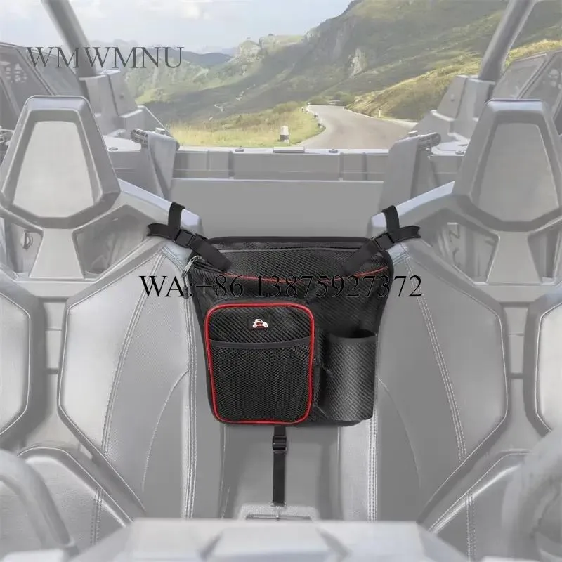 Wmwmnu for UTV Between Seat Organizer Storage Hanging Bag Universal Compatible with Can Am Commander Maverick Accessories