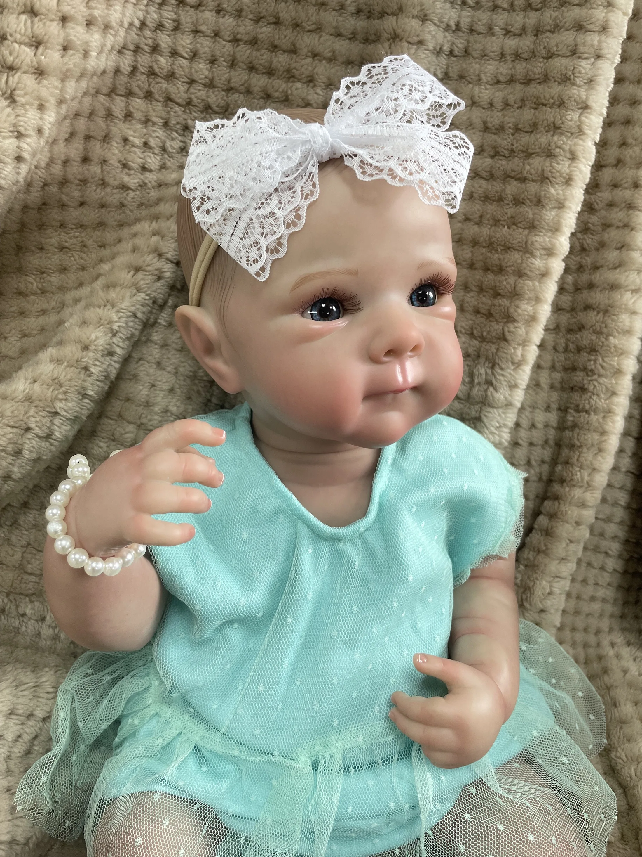 18 Zoll entzückende gemalte wieder geborene Puppe Bettie Silikon Vinyl Mädchen Neugeborene lebensechte 3D-Haut sichtbare Adern Sammler kunst puppen