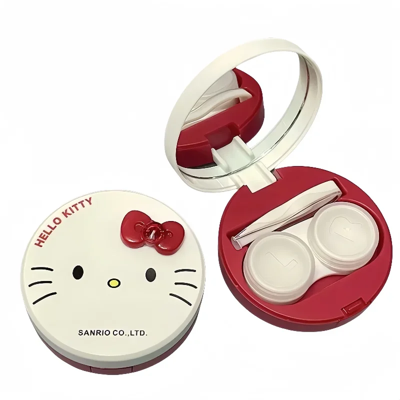 Hello Kitty Contact Lens Box Cartoon Cute Three-dimensional Portable Color Contact Lens Storage Contact Lens Companion Box