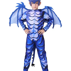 Bộ đồ liền thân Knight Frost Blue Dragon dành cho trẻ em, trang phục bữa tiệc lễ hội Halloween với mặt nạ đuôi cánh 10 Cánh Carnival bán hàng chính - №4