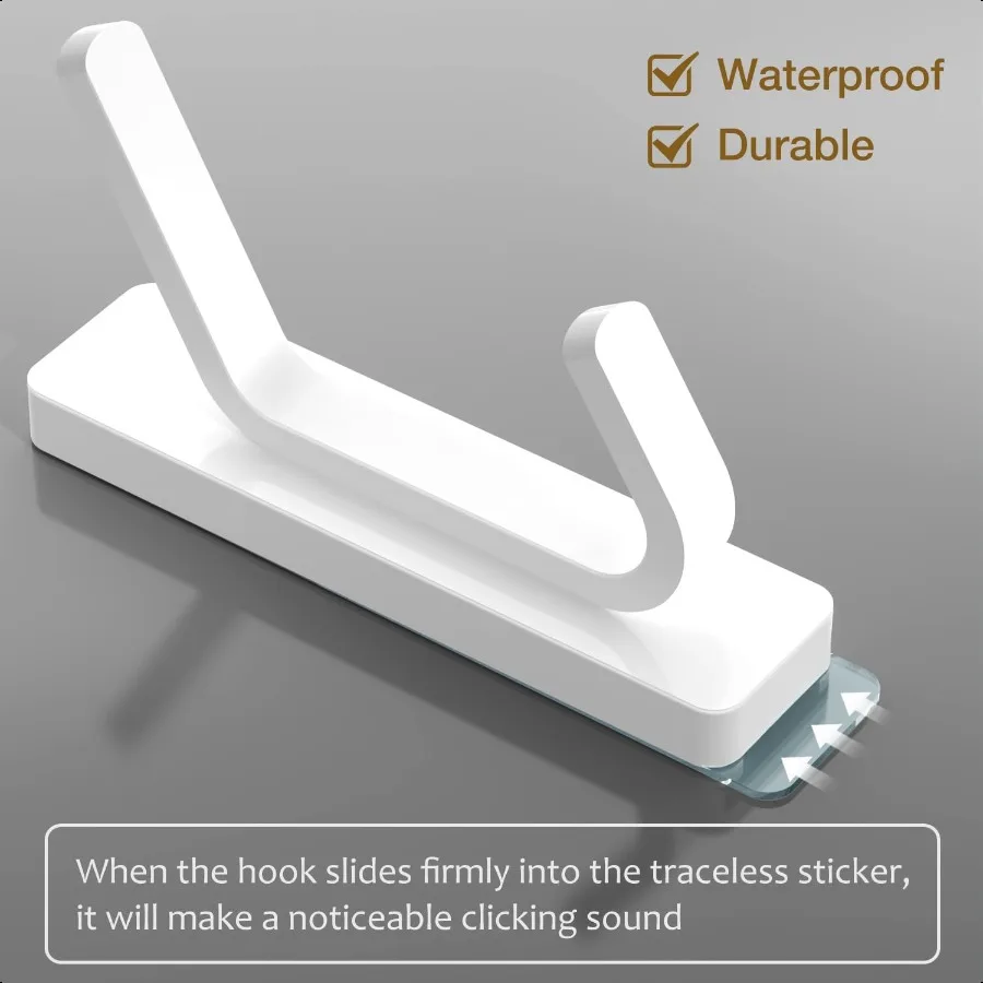 Ganci adesivi per appendere danni liberi Gancio da parete rimovibile nei spazi viventi 8 ganci bianchi in plastica e 8 strisce adesive