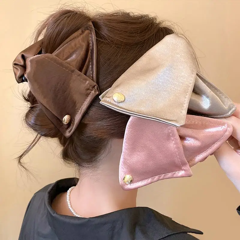 1 Stück Damen Luxus-Haarspange im französischen Stil, französische Stoff-Muschel-Dreieck-Haarspange, Haar-Accessoires – Detail 6