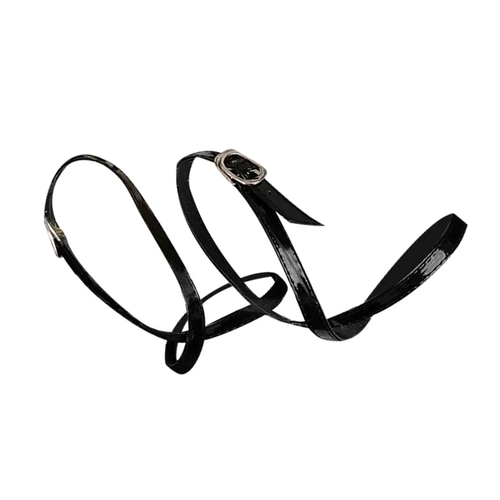 أشرطة أحذية مرنة بكعب عالٍ من البولي يوريثان قابلة للفصل وإبزيم أسود قابل للتعديل للنساء مريحة وناعمة قابلة للتمدد