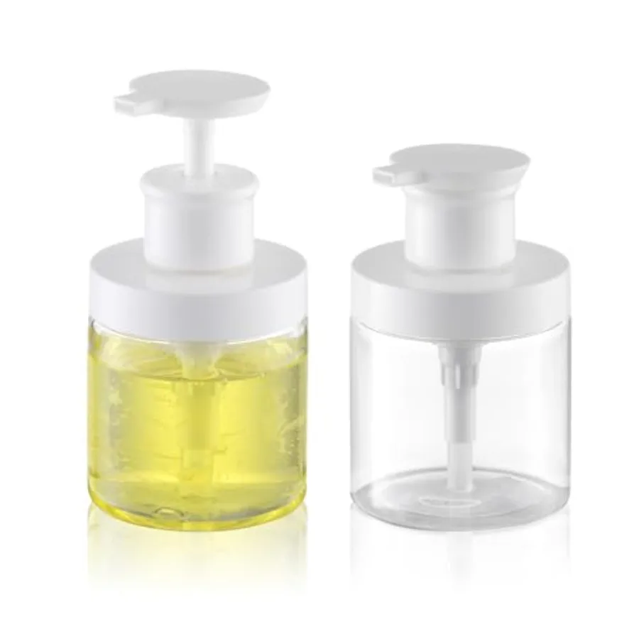 

Pump Bottle Dispenser for Soap - 8 oz Plastic Empty Container for Shampoo and Conditioner - Refillable Lotion Jar for Shower, H