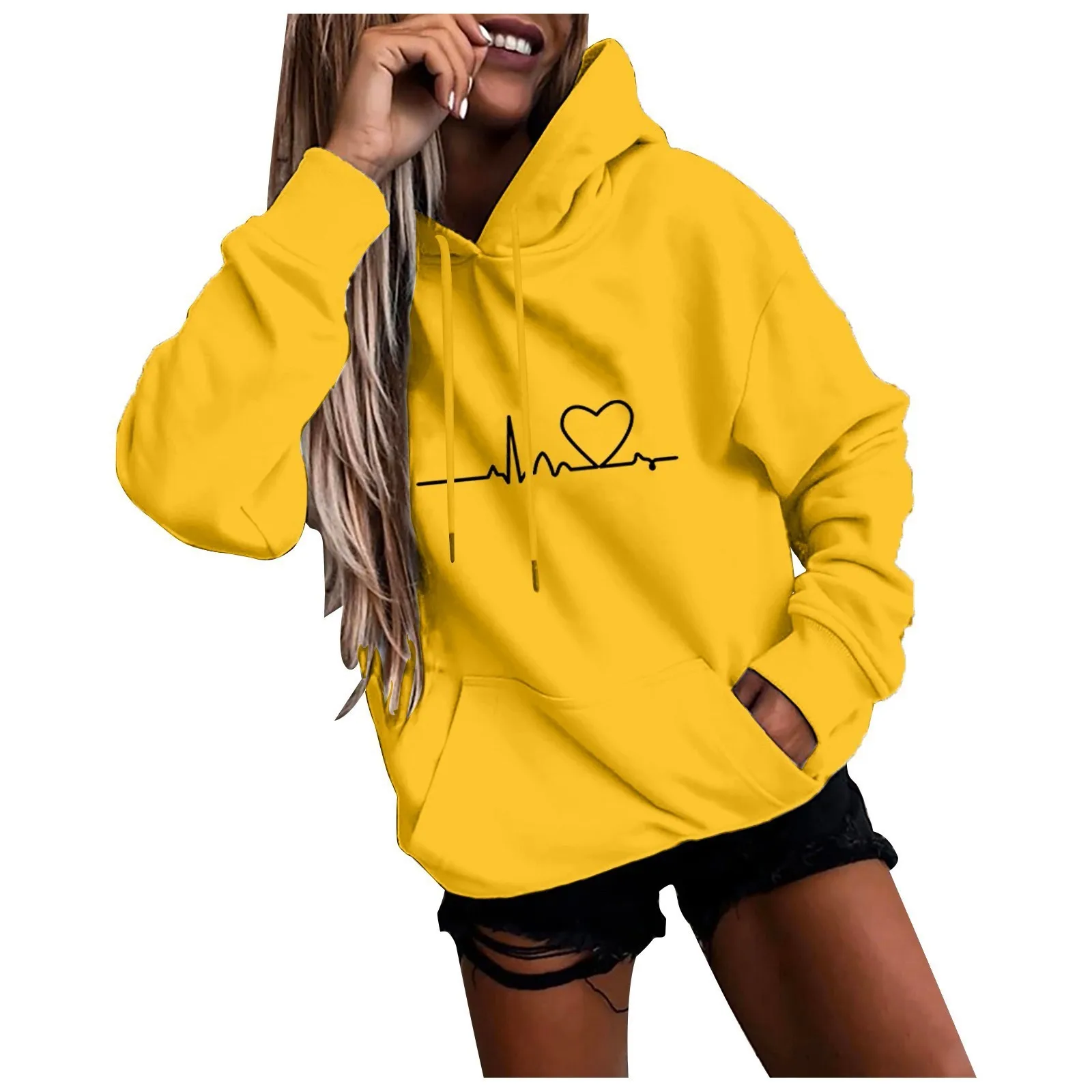 Sudaderas con capucha de manga larga para mujer, sudaderas deportivas con estampado divertido, Sudadera con capucha suelta informal para mujer,