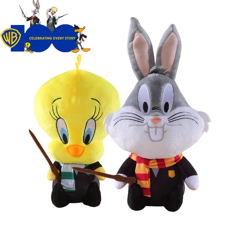 Muñecos de peluche de Looney Tunes, 100 aniversario, 20cm, Cosplay de Harry Potter, vestido mágico, Bugs Bunny Trudy