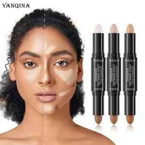 Contour Stick Duo, doppelter Poor -Highlight und Schattencreme, totale wasserdichte Abdeckung, natürliches Finishing -Make -up für alle SK 7 Hauptverkäufe Illuminator Creme - №2
