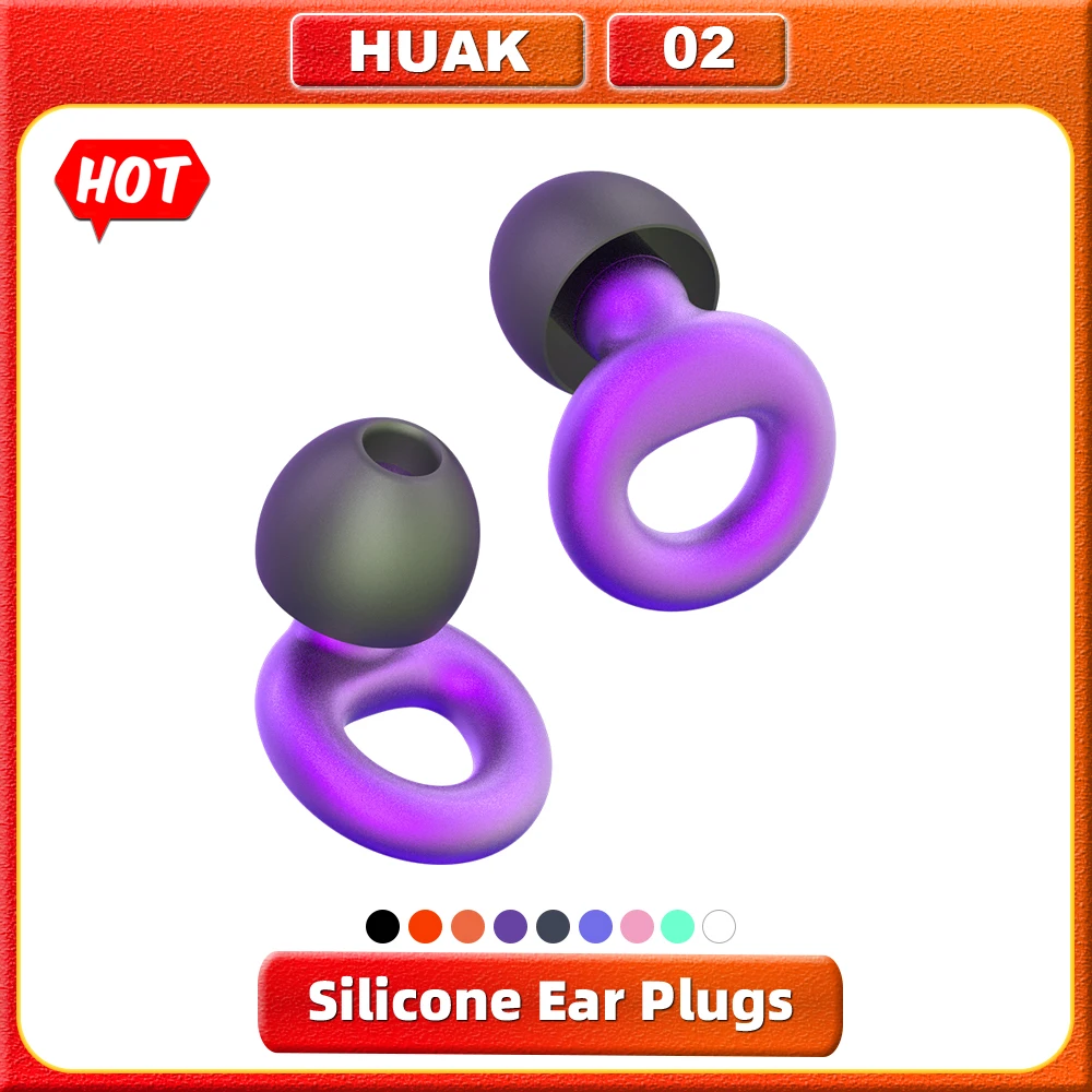 HUAK Silicone Earplugs for Swimming Sleep Noise Cancel Noise Reduction-Soundproof Reduce Disturbances -Quality loop Earplugs