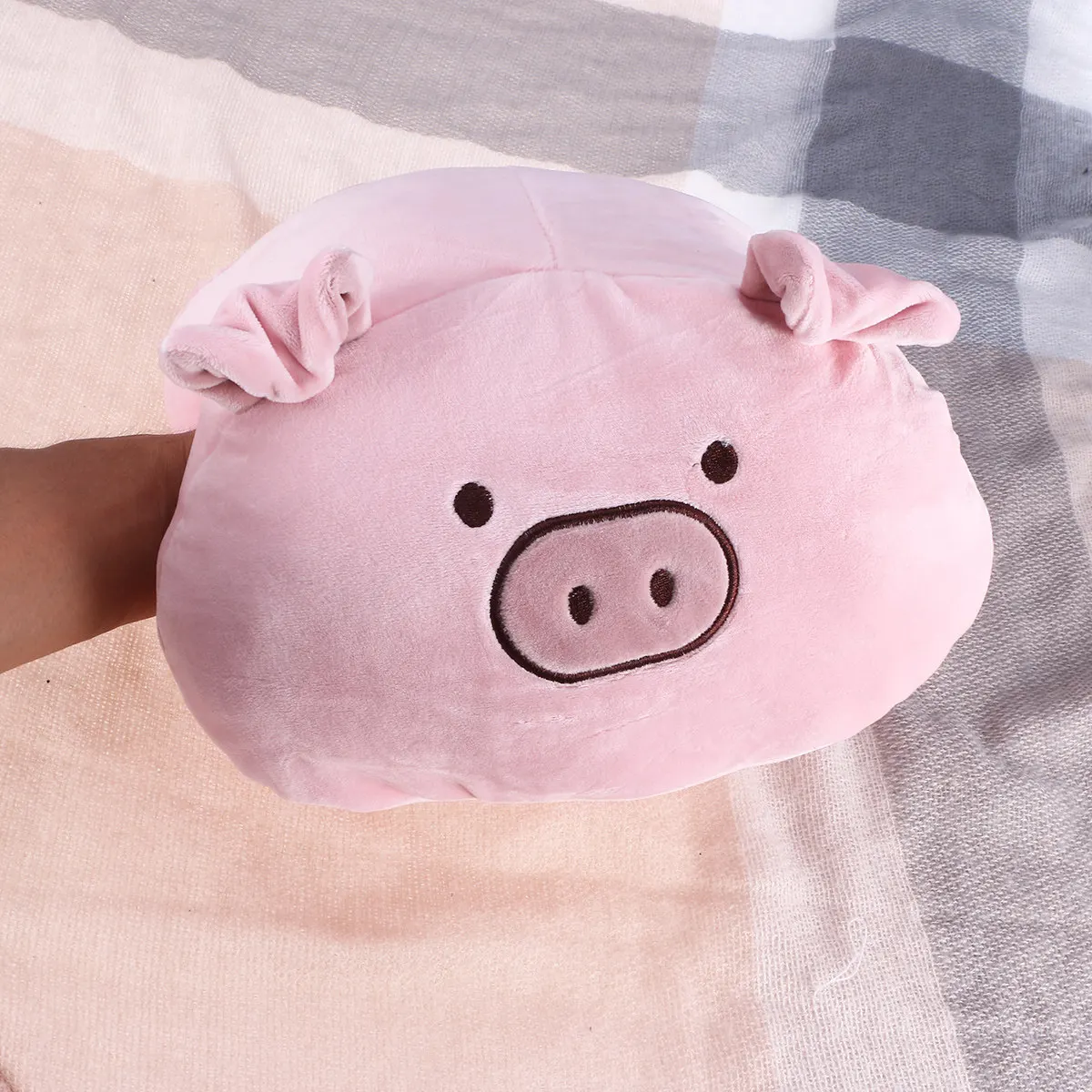 Pink Pig Hand Warmer Pillow Super Soft Vivid Cartoon Design Warms Hands Feet Doubles As Pillow Ideal Gift for Family Friends