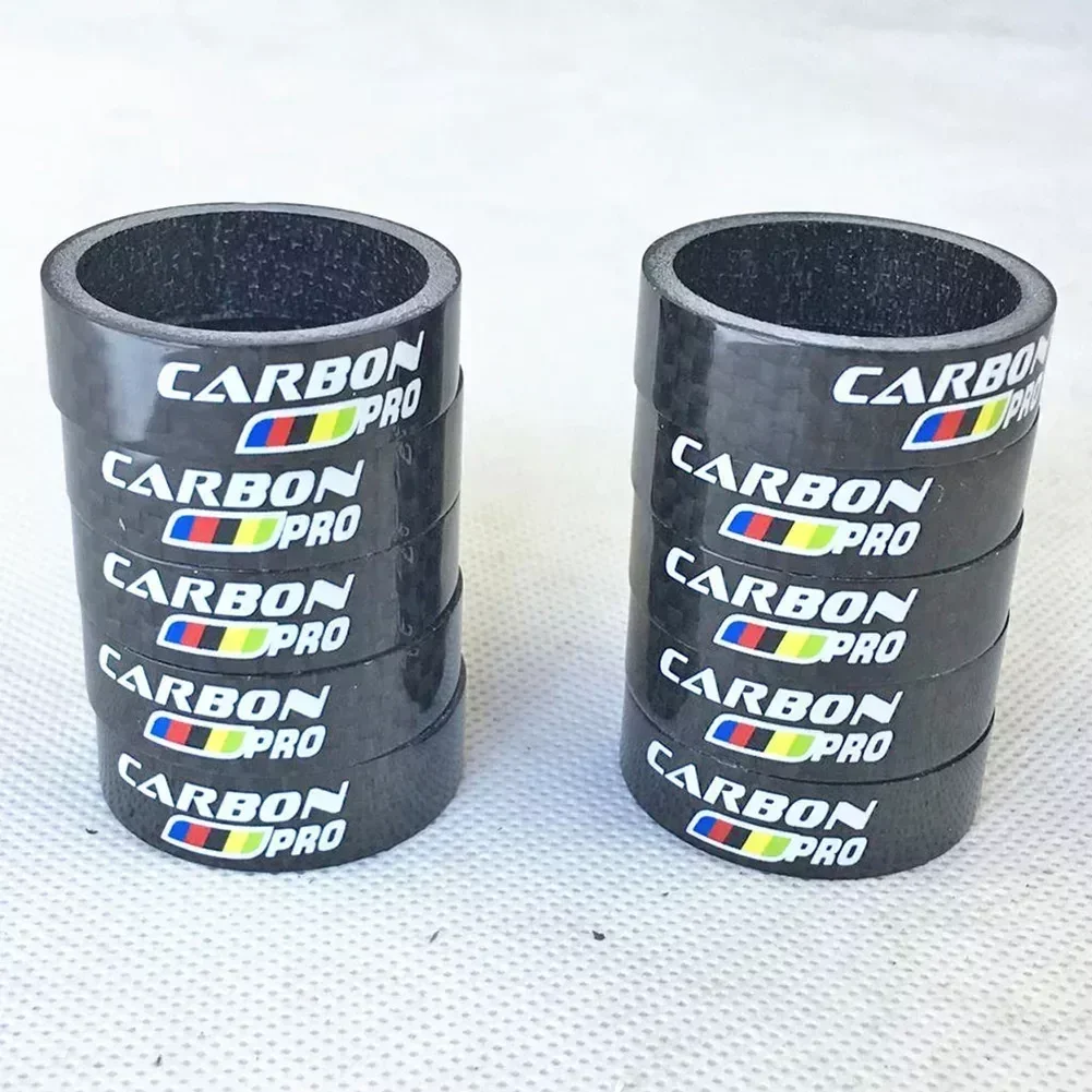

SPORTFUNSF 5Pcs Carbon Fiber Bicycle Headset Front Fork Spacers MTB Road Bike Headset Handlebar Washer Ring 28.6mm Bike Accessor