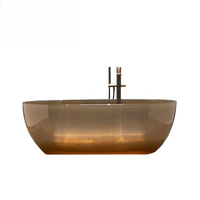 Design-Badewanne aus Edelstahl mit Fiberglas