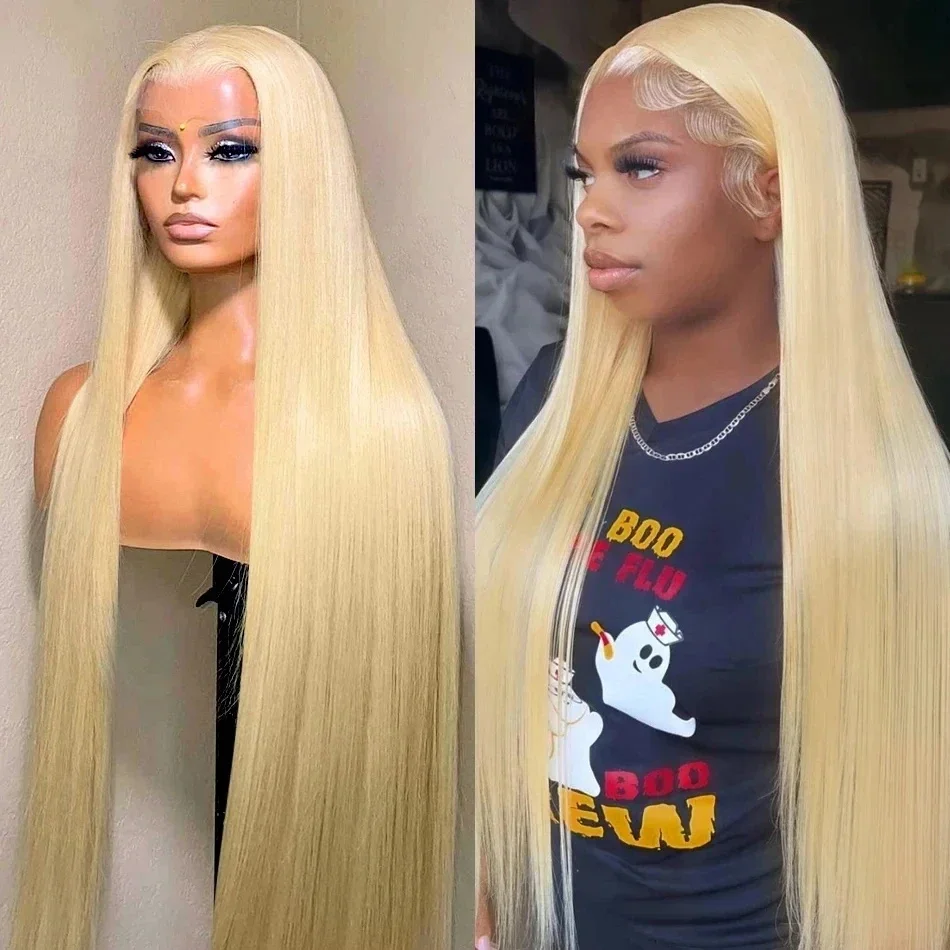 Nadine Transparent Lace Front Human Hair Wigs Color Preplucked 13x4 613 Bone Straight Honey Blonde Lace Frontal Wigs For Women