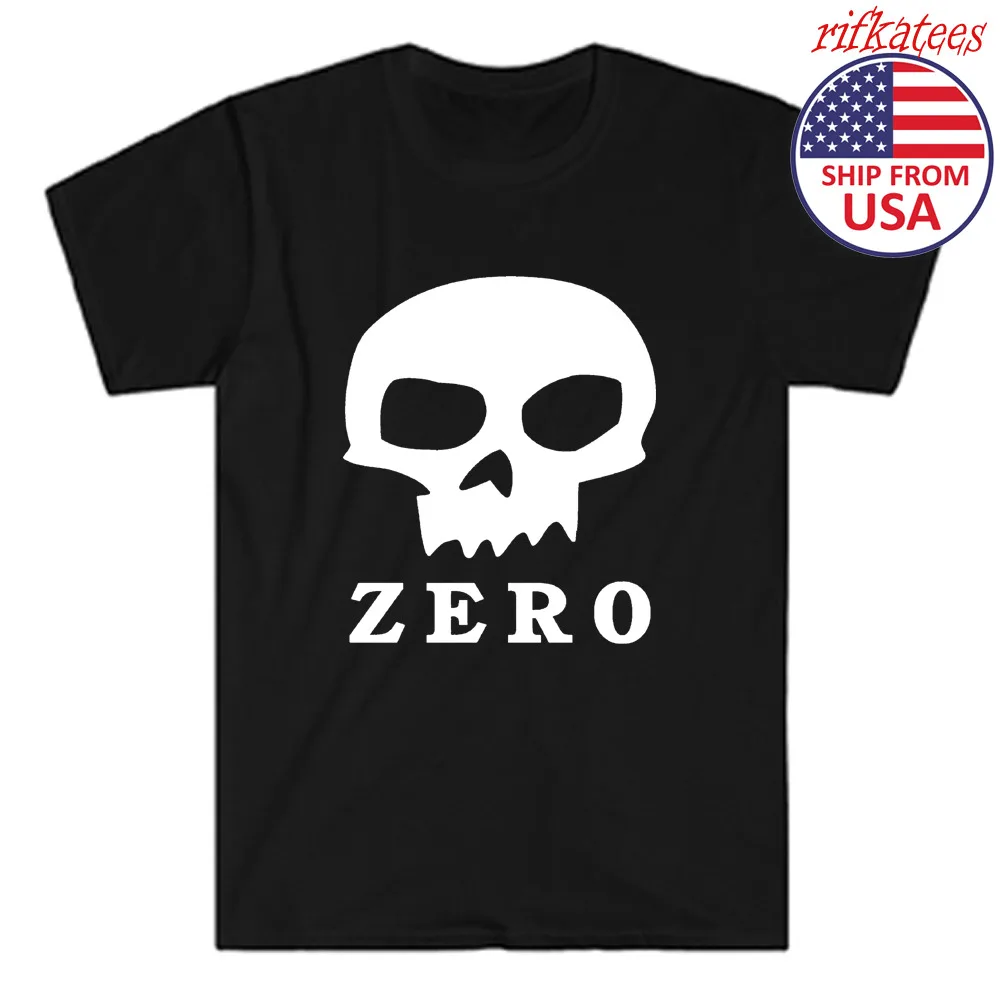 

Skateboarding Zero Skull Retro Cartoon Men's Black T-Shirt Size S to 5XL